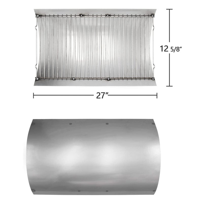 Hongso 27 Inches Ash Pan Fits Chargriller 1224, 1324, 2121, 2222, 2727, 2828, 2929 Charcoal Grills, Charbroil 17302056 Grill Repair Replacement Part with Fire Grate Hanger - Image 1